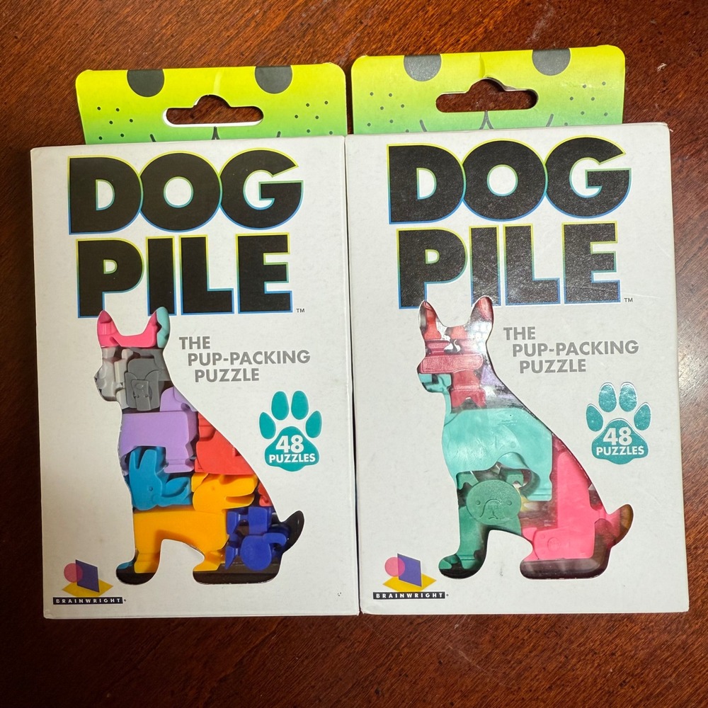 Dog Pile Puzzle Set of Two Pup Packaging Puzzles Ages 10+ Brain‎ Teaser